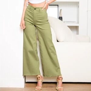 NWT Billabong Free Fall Light Green High Rise Wide Leg Denim Jeans